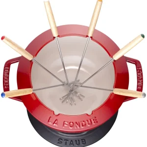 Fondue Set, 18Cm, Kirschrot Innen Cremefarben 18 Cm,*STAUB Outlet