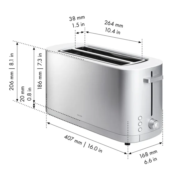 Toaster Mit Brotchenaufsatz, 2 Schlitze Lang,*ZWILLING Best